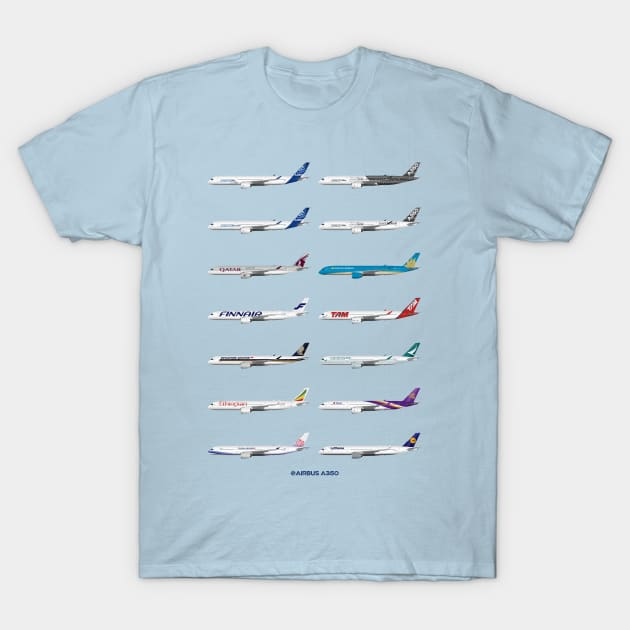 Airbus A350 Operators T-Shirt by SteveHClark